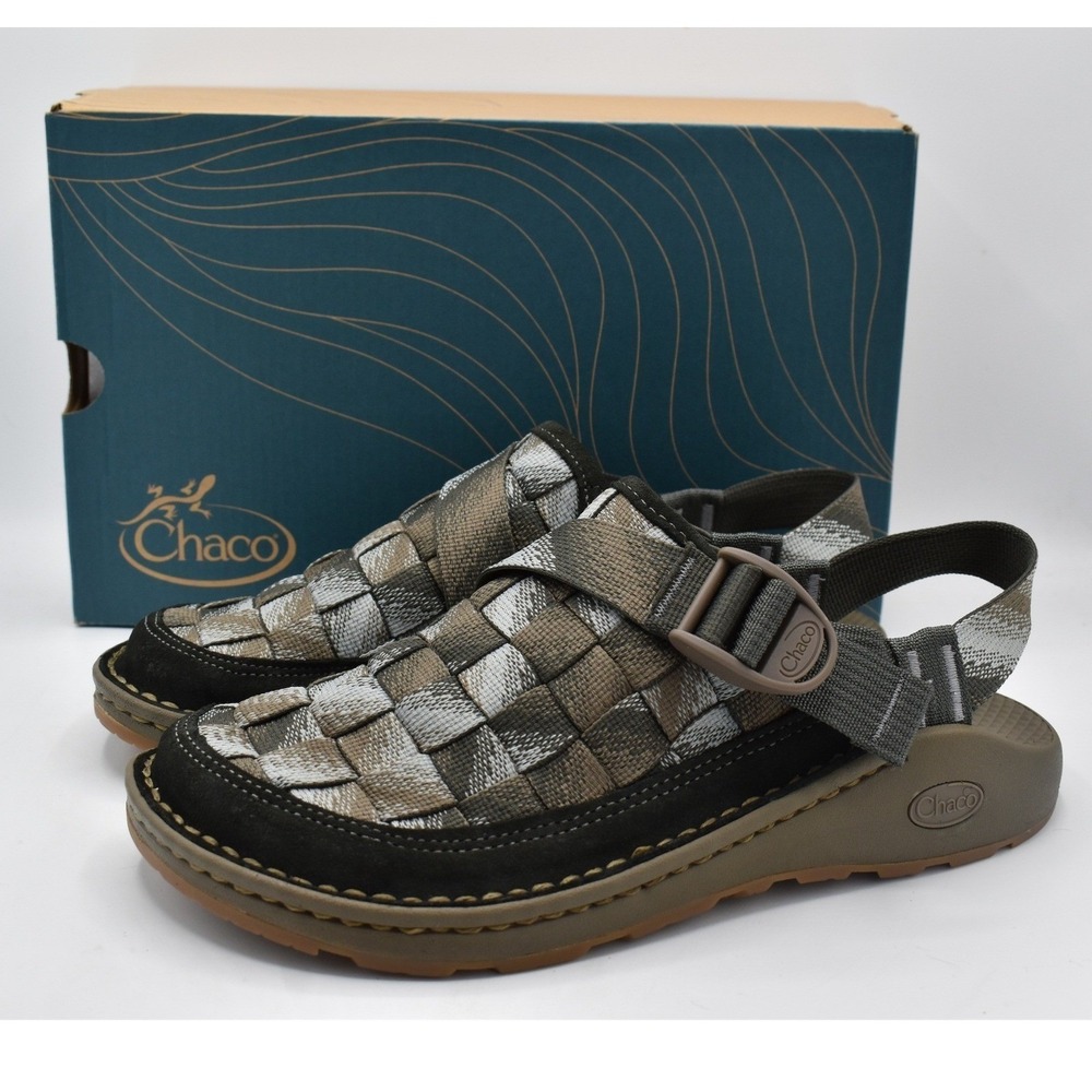 Chaco Canyon Woven Clog Shoe Mens 10 Hazy Gray New Adjustable Strap